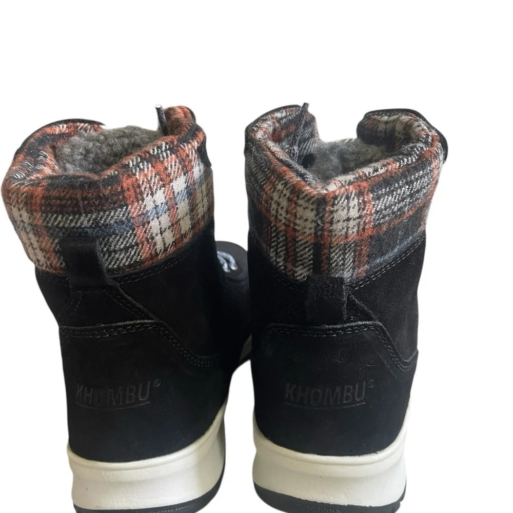 Khombu Black Faux Shearling Lined Suede Water Resistant Winter Boots sz 9M NIB